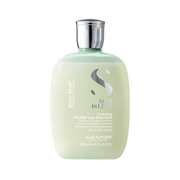Alfaparf Milano Мицеларен успокояващ шампоан за чувствителен скалп - Alfaparf Milano Semi Di Lino Scalp Relief Calming Micellar Low Shampoo, 250мл
