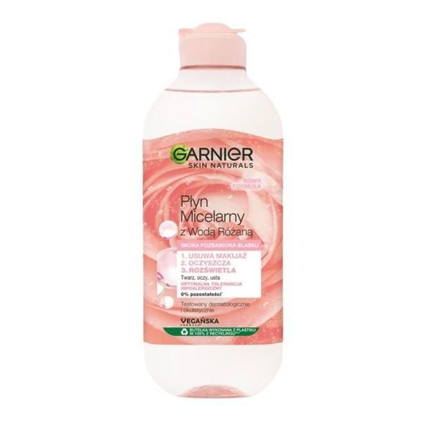 Garnier Мицеларна вода, обогатена с розова вода за матова и чувствителна кожа - Garnier Skin Naturals, 400 мл
