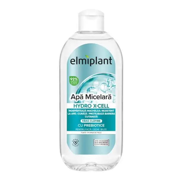 Elmiplant Мицеларна вода с пробиотици за лице, очи и устни - Elmiplant Hydro X-Cell, 400 мл