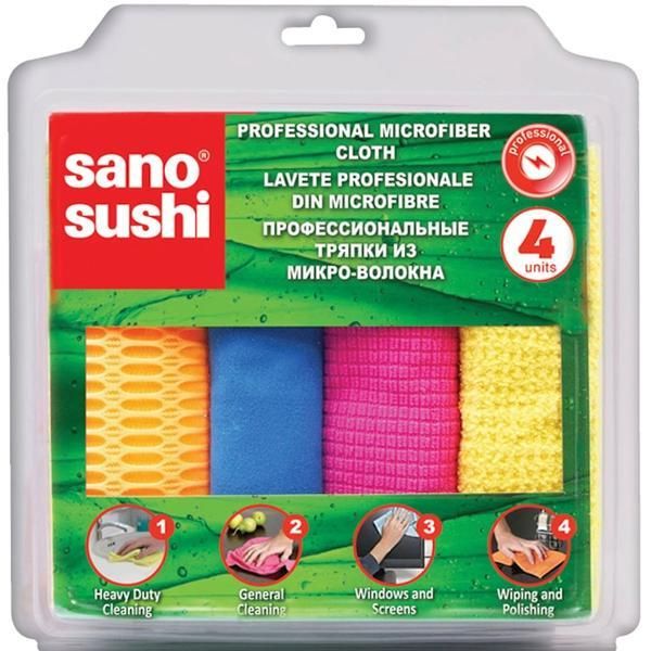 Sano Микрофибърни кърпи - Sano Sushi Professional Microfiber Cloth, 4 бр