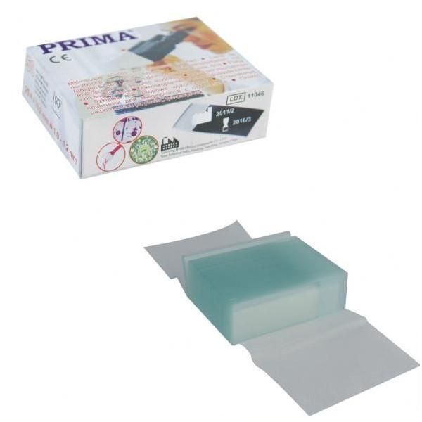 Prima Микроскопични стъкла Prima, изрязани ъгли, матова глава, 26 x 76 x 1.2мм, 50 броя