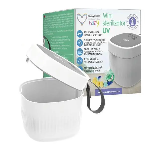 Easy Care Baby Мини преносим UV стерилизатор - EasyCare Baby, USB захранване, бърза стерилизация, 1 бр
