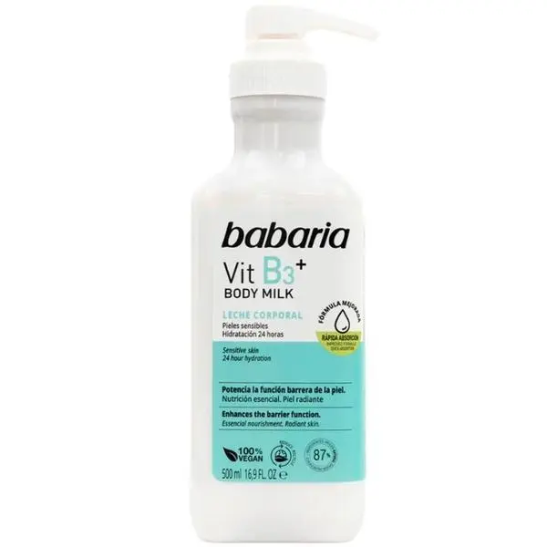 Babaria Мляко за тяло с витамин B3 - Babaria Vitamin B3 Body Milk, 500 мл
