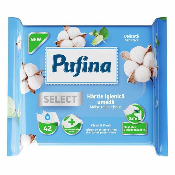 Pufina Мокра тоалетна хартия - Pufina Select Sensitive, 42 бр
