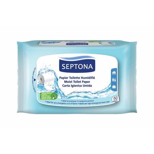 Septona Мокра тоалетна хартия - Влажна тоалетна хартия Septona, 60 бр./пакет