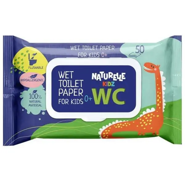 Naturelle Мокра тоалетна хартия за деца 0+ Naturelle, 50 бр