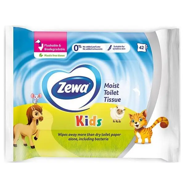 Zewa Мокра тоалетна хартия за деца - Zewa Moist, 42 бр
