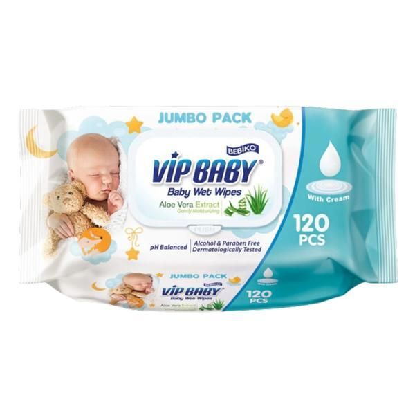 Paksel Мокри кърпички с капачка - Vip Baby 120 бр