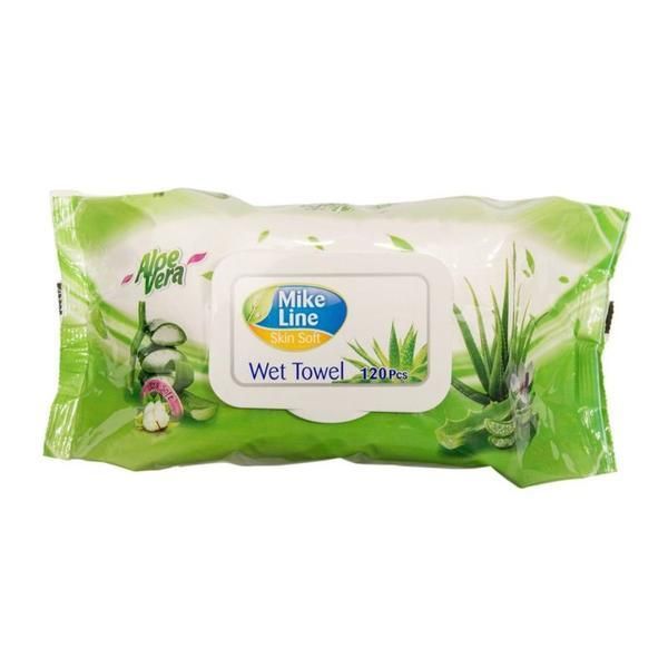Green Line Мокри кърпички с капак - Mike Line Aloe Vera, 120 броя