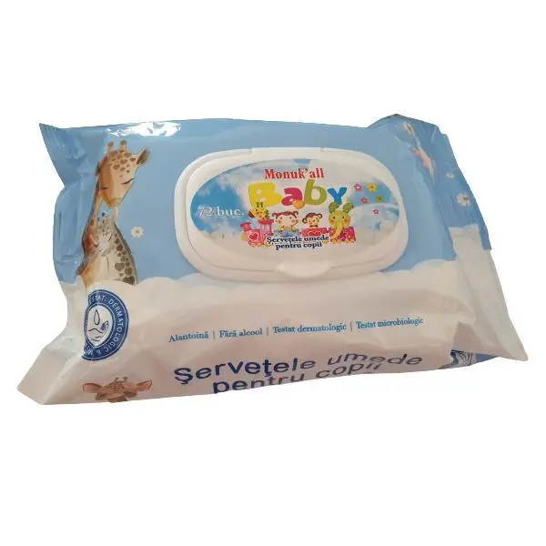 Flm Group Мокри кърпички с капак за деца Blue FLM Group, 72 бр