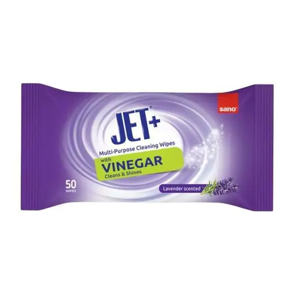 Sano Мокри кърпички с оцет - Multi-Purpose Cleaning Wipes with Vinegar and Lavender Jet+  50 бр.