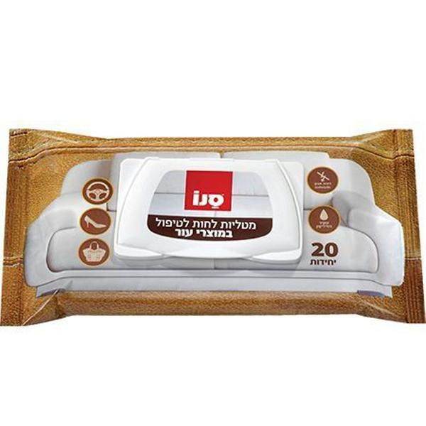 Sano Мокри кърпички за почистване на кожени изделия - Sano Leather Care Wipes, 20 бр