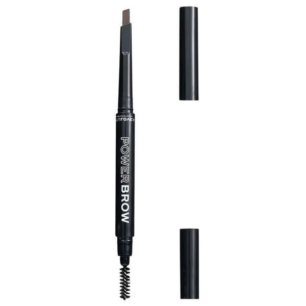 Revolution Молив за вежди с четка - Makeup Revolution Relove Power Brow Pencil, тъмнокафяв нюанс, 0,3 гр