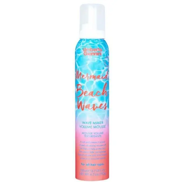 Umberto Giannini Мус за обем и текстуриране на косата, с UV филтър - Umberto Giannini Mermaid Beach Waves Wave Maker Volume Mousse, 200 мл