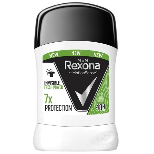 Rexona Мъжки дезодорант против изпотяване Invisible - Rexona Men MotionSense Invisible Fresh Power 48h, 50 мл