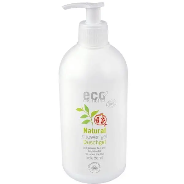 Eco Cosmetics Натурален душ гел с нар и зелен чай- Eco Cosmetics Natural Shower Gel, 500 мл