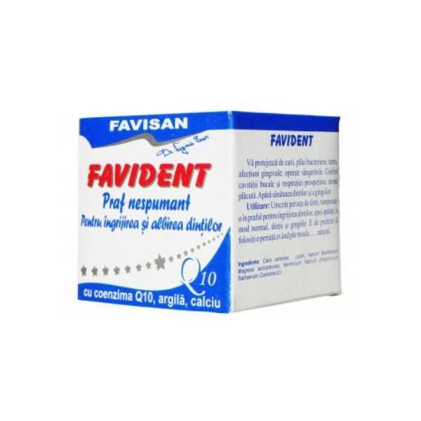 Favisan Непенещ прах за избелване на зъбите с Коензим Q10 Favident Favisan, 50мл