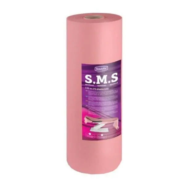 Beautyfor Нетъкана ролка чаршаф за диван, розов - Beautyfor Pink Sms Flizelin Couch Roll, 80 см x 150 м, 1 бр