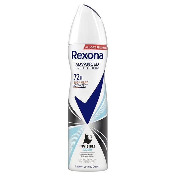 Rexona Невидим дезодорант спрей против изпотяване за жени - Rexona Advanced Protection Invisible Aqua 72h, 150 мл