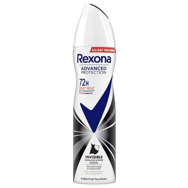 Rexona Невидим дезодорант спрей против изпотяване за жени - Rexona Advanced Protection Invisible Black&amp;White 72h, 150 мл