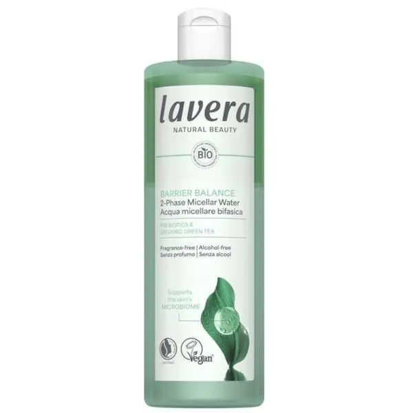 Lavera Нежна почистваща мицеларна вода с пребиотици, без аромат и алкохол - Lavera Barrier Balance 2-Phase Micellar Water, 400 мл