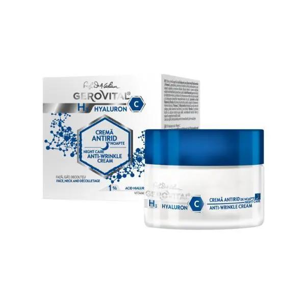 Gerovital Нощен крем против бръчки - Gerovital H3 Hyaluron C Night Care Anti-Wrinkle Cream, 50мл