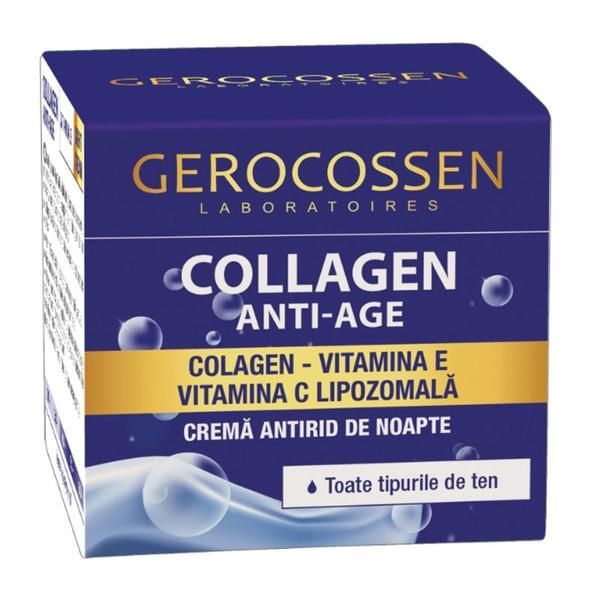 Gerocossen Нощен крем против бръчки с колаген против стареене за всички типове кожа, Gerocossen Laboratoires, 50 мл