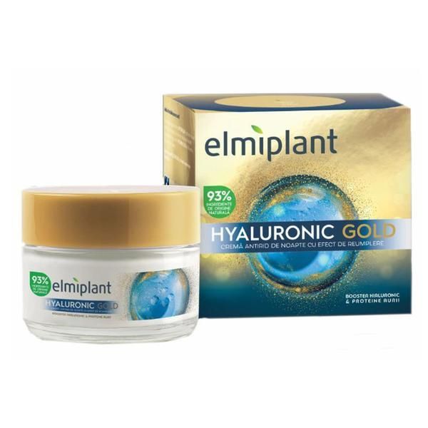 Elmiplant Нощен крем против бръчки с подхранващ ефект - Elmiplant Hyaluronic Gold, 50 мл