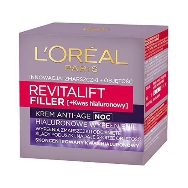 L'Oreal Paris Нощен крем с хиалуронова киселина L&#039;Oreal Paris - Dermo Expertise Revitalift Filler Night, 50 мл