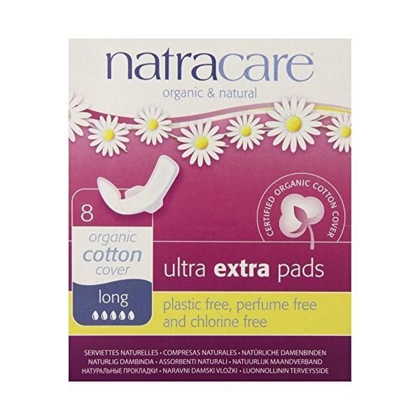 Natracare Нощни дамски превръзки Ultra Extra5 капки Natracare, 8 бр