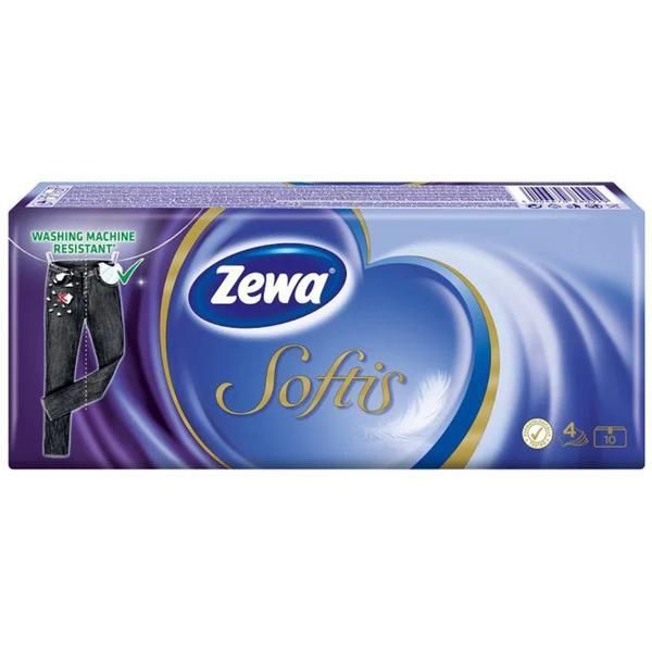 Zewa Ностни кърпички 4 слоя - Zewa Softis Original, 10 бр