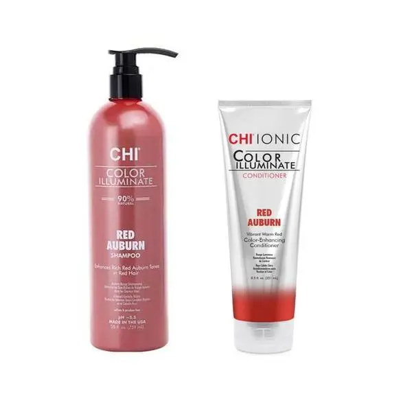 CHI Нюансиращ пакет Червен кестен Chi Color Red Auburn Color Pack: Шампоан Color Illuminate 739 мл, Йоничен балсам Color Illuminate 251 мл