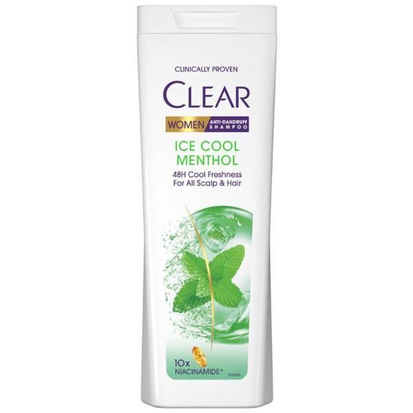 Clear Ободряващ шампоан против пърхот за жени - Clear Anti-Dandruff Shampoo Ice Cool Menthol, 360 мл