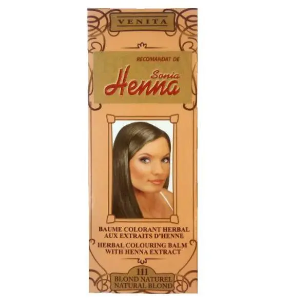 Henna Sonia Оцветяващ балсам с екстракт от къна Henna Sonia, Номер.111 Естествено русо, 75 мл