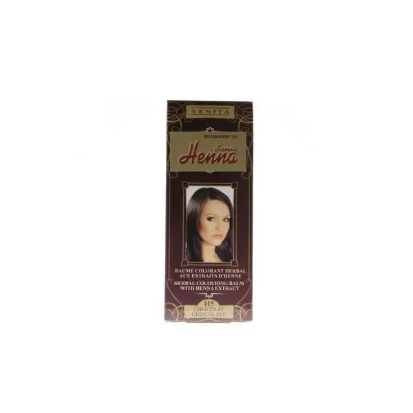 Henna Sonia Оцветяващ балсам с екстракт от къна Henna Sonia, Номер.115 Шоколад, 75 мл