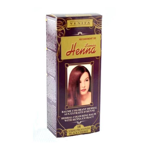 Henna Sonia Оцветяващ балсам с екстракт от къна Henna Sonia, Номер.18 Черна череша, 75 мл