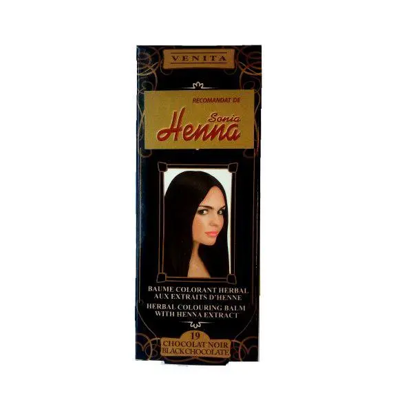 Henna Sonia Оцветяващ балсам с екстракт от къна Henna Sonia, Номер.19 Черен шоколад, 75 мл