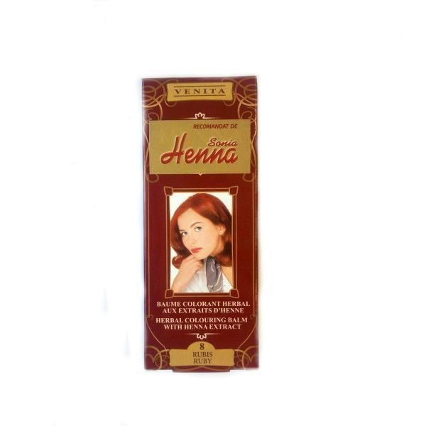 Henna Sonia Оцветяващ балсам с екстракт от къна Henna Sonia, Номер.8 Рубинено червено, 75 мл