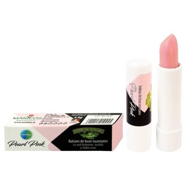 Manicos Оцветяващ балсам за устни с хиалуронова киселина, лецитин и слез Great Pearl Pink Green от Nature, Manicos, 4,8 гр