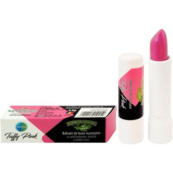 Manicos Оцветяващ балсам за устни с хиалуронова киселина, лецитин и слез Taffy Pink Green от Nature, Manicos, 4,8 гр