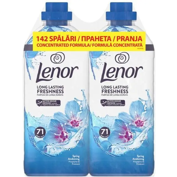 Lenor Омекотител за дрехи "Пролетно пробуждане" - Lenor Long Lasting Freshness Spring Awakening, 142 пранета, 2 x 1.491 л