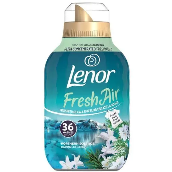 Lenor Омекотител за дрехи Северно слънцестоене - Lenor Fresh Air Northern Solstice, 36 пранета, 0.504 л
