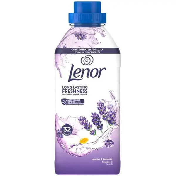 Lenor Омекотител за тъкани с лавандула Свежест от лавандула и лайка - Lenor Long Lasting Freshness Lavender &amp; Camomile, 32 пранета, 0.675 л