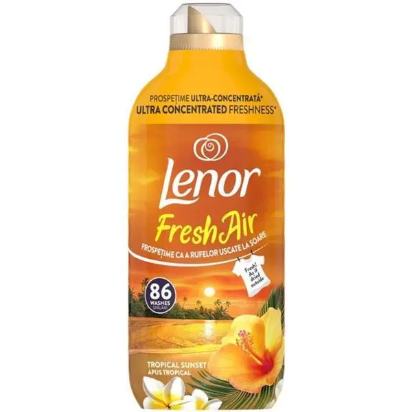 Lenor Омекотителят за пране Тропически залез - Lenor Fresh Air Tropical Sunset, 86 пранета, 1.204 л