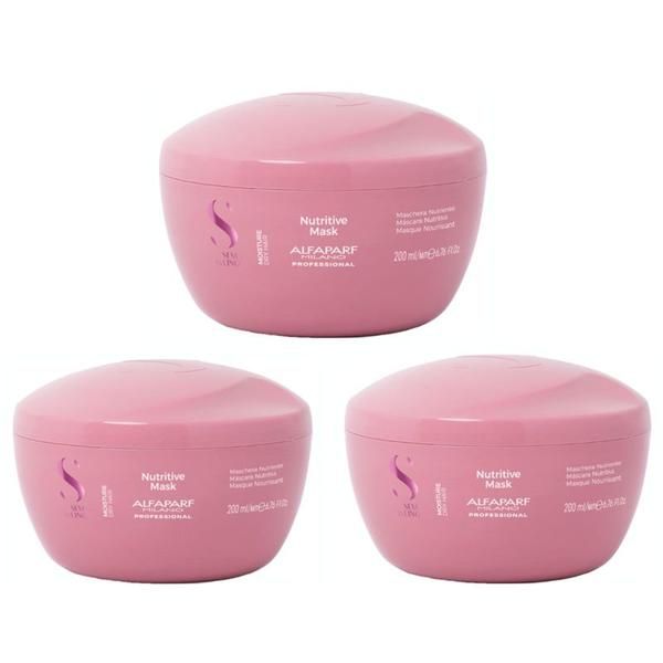 Alfaparf Milano Опаковка от 3 х овлажняваща маска за суха коса - Alfaparf Milano Semi Di Lino, 200мл