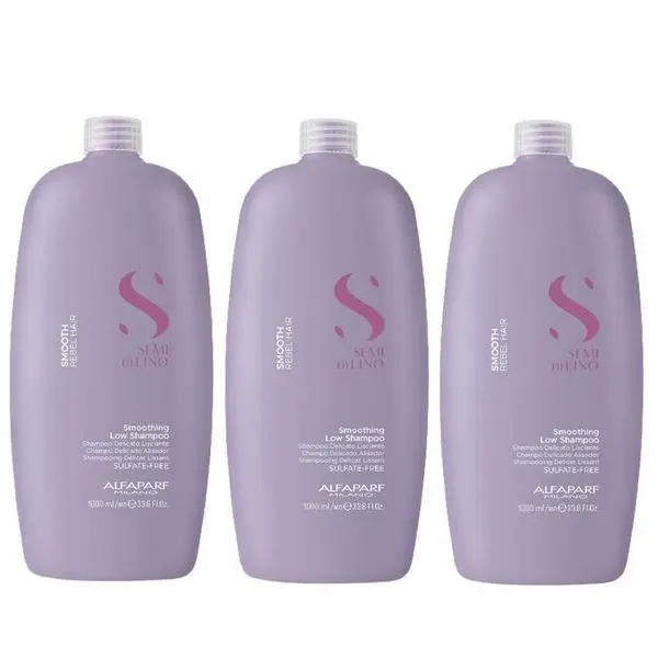 Alfaparf Milano Опаковка от 3 x Изглаждащ шампоан - Alfaparf Milano Semi Di Lino Smoothing Low Shampoo, 1000 мл