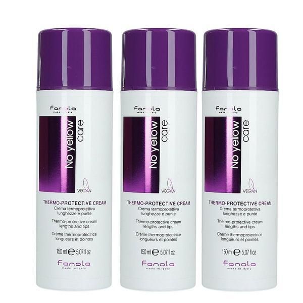Fanola Опаковка от 3 x термозащитен крем-Fanola No Yellow, 150 мл