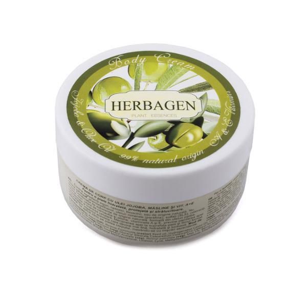 Herbagen Органичен крем за тяло с маслини и витамини A+E Herbagen, 150г