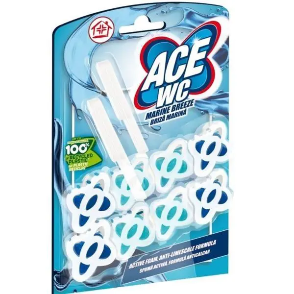 Ace Освежител за тоалетна чиния Marine Breeze - ACE WC Marine Breeze, 2 x 48 гр