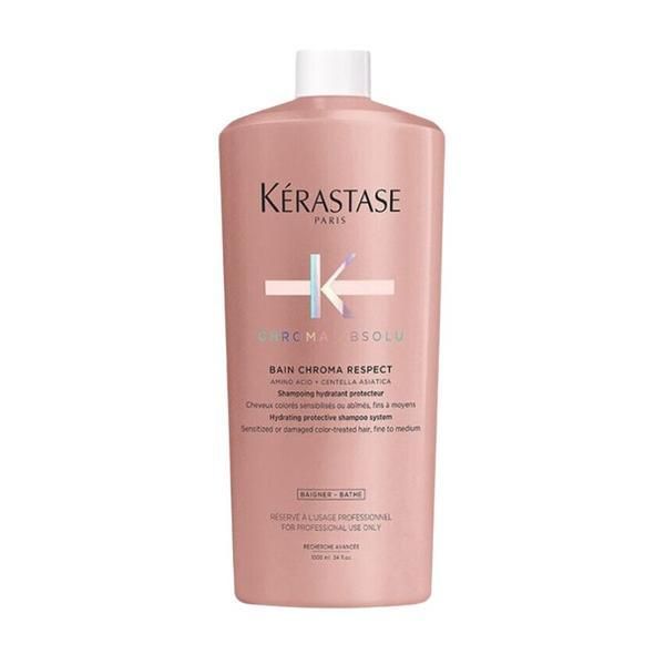 Kerastase Овлажняващ шампоан за фина и средно боядисана коса - Kerastase Chroma Absolu Bain Chroma Respect Amino Acid + Centella Asiatica Shampoo Hydratant Protecteur, 1000 мл